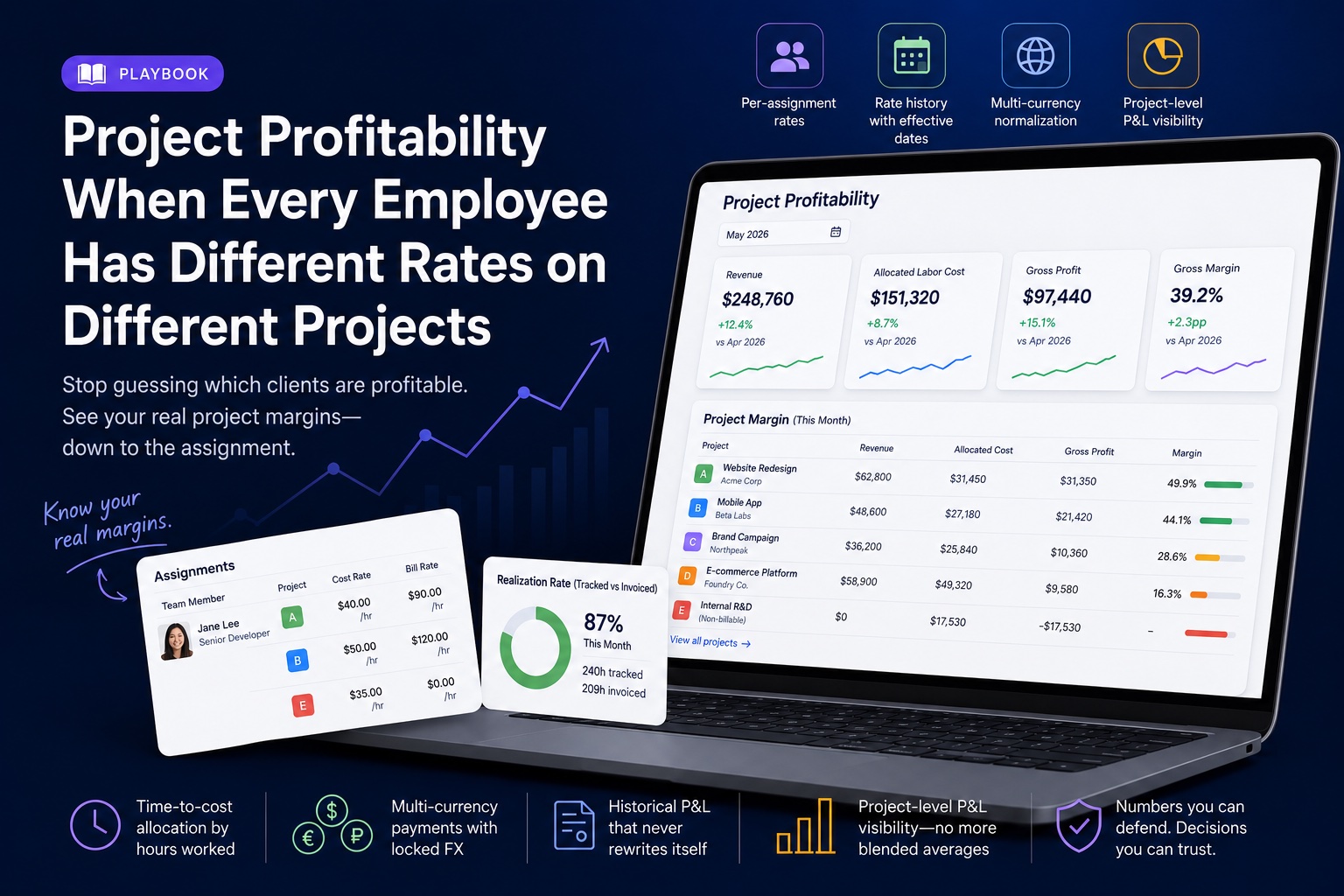 Project Profitability When Every Employee Has Different Rates on Different Projects